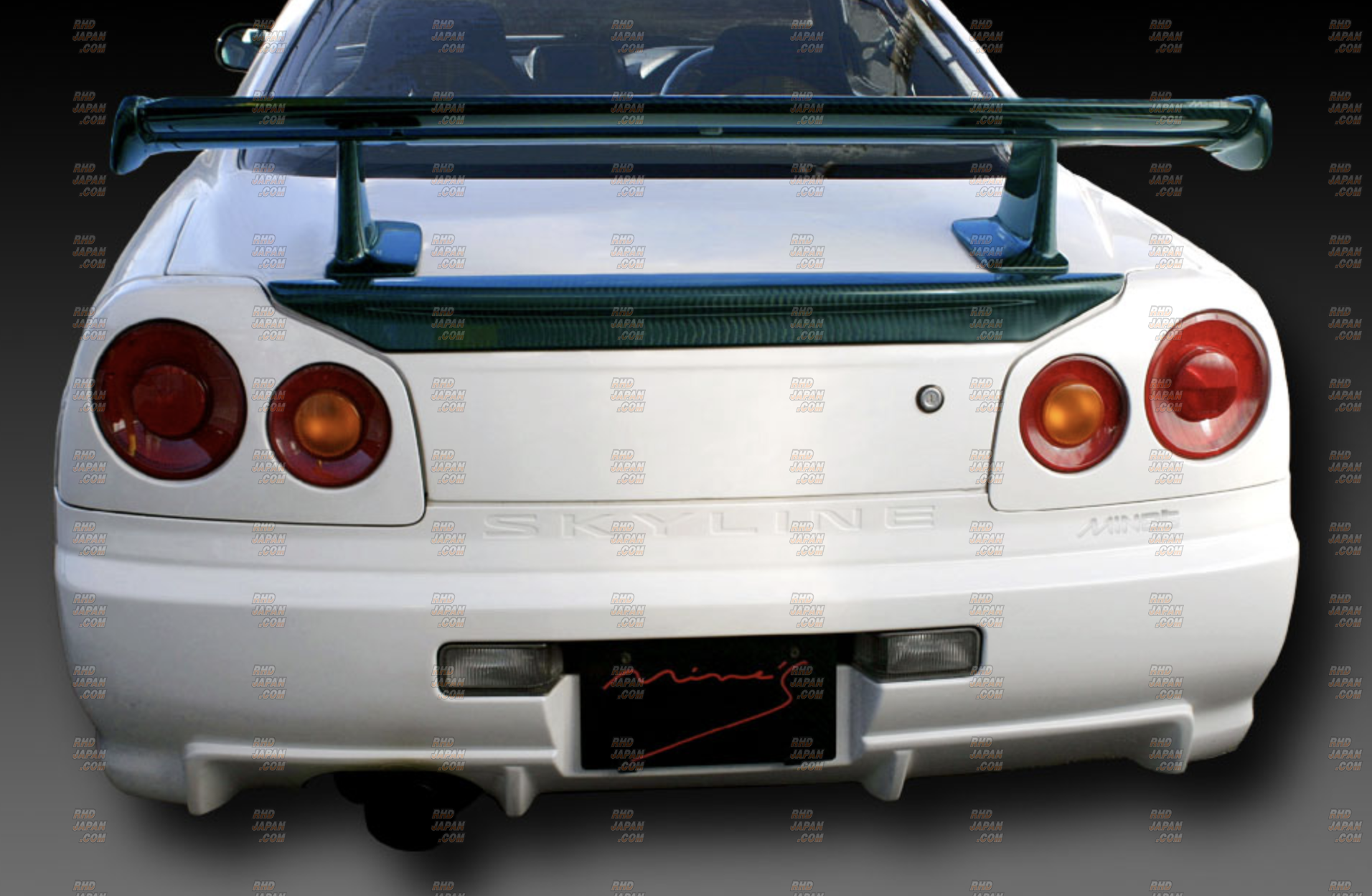 Mine's Carbon Trunk Spoiler Dry Carbon Fiber Sapphire Green Clear